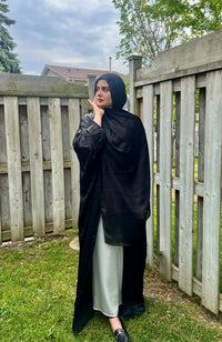 Moonlit Shimmer Satin Abaya Sets