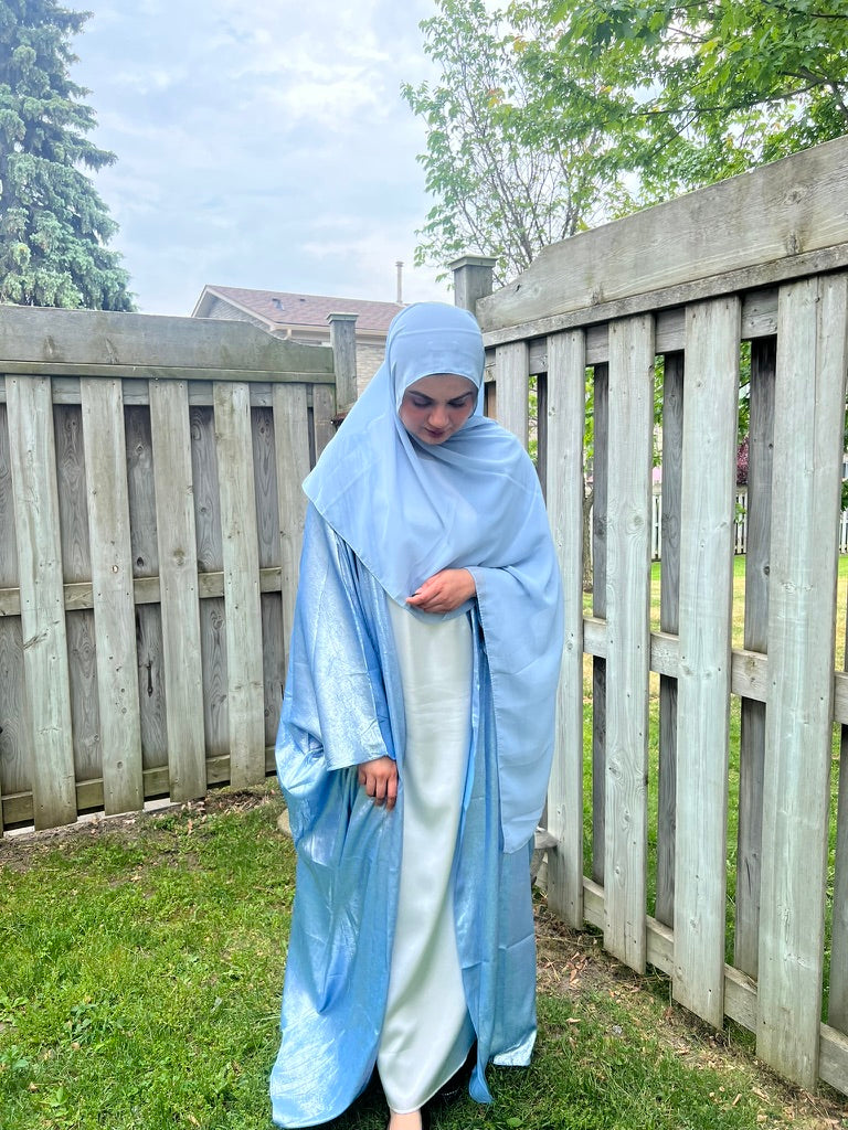 Moonlit Shimmer Satin Abaya Sets