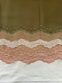 Chiffon Embroidered Boarder Hijab - Apparels F M