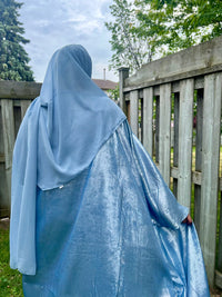 Moonlit Shimmer Satin Abaya Sets