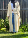 Turkish Style Open Linen Abaya - Apparels F M