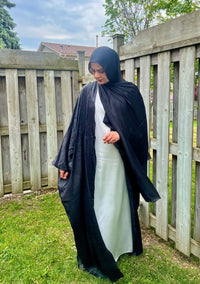 Moonlit Shimmer Satin Abaya Sets