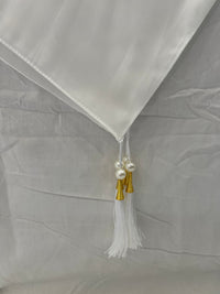 Premium Pearl Chiffon with Tassles Square Scarf - Apparels F M