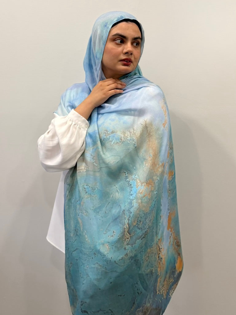 Pacific Mist - Printed Modal Hijab