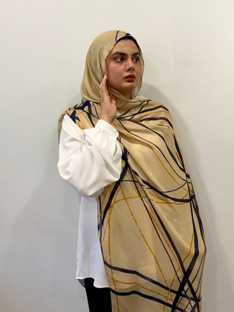 Desert Lines - Printed Modal Hijab