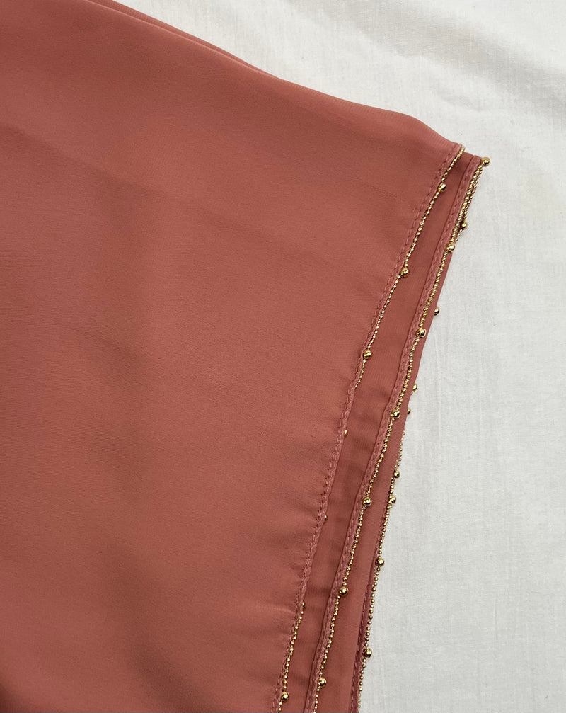 Gold Polyester Hijab - Apparels F M