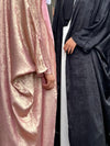 Shimmer Open Satin Kimono Abaya - Apparels F M