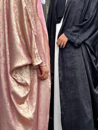 Shimmer Open Satin Kimono Abaya - Apparels F M