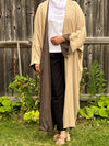 Reversible Open Linen Kimono Abaya - Apparels F M