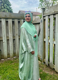 Moonlit Shimmer Satin Abaya Sets