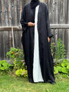 Shimmer Open Satin Kimono Abaya - Apparels F M